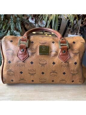 Vintage MCM Cognac Visetos Boston Bag